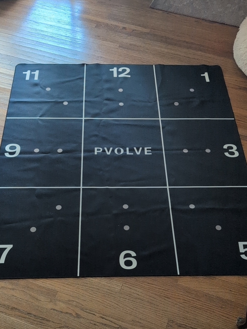 PVOLVE Black Exercise Mat with Numbered Grid